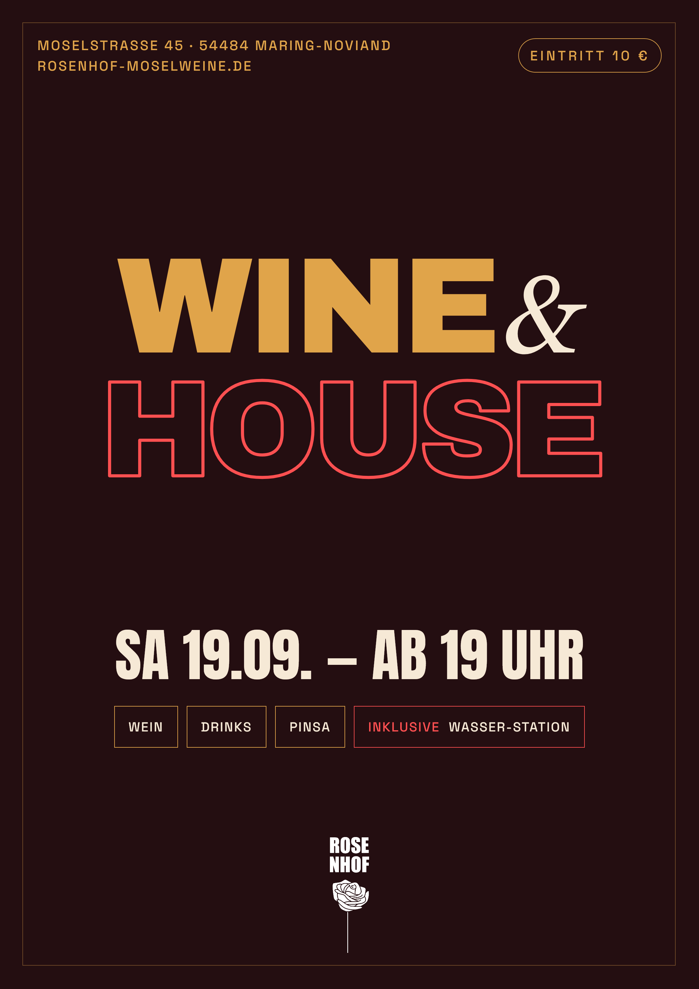 Aktueller Wine & House Eventflyer